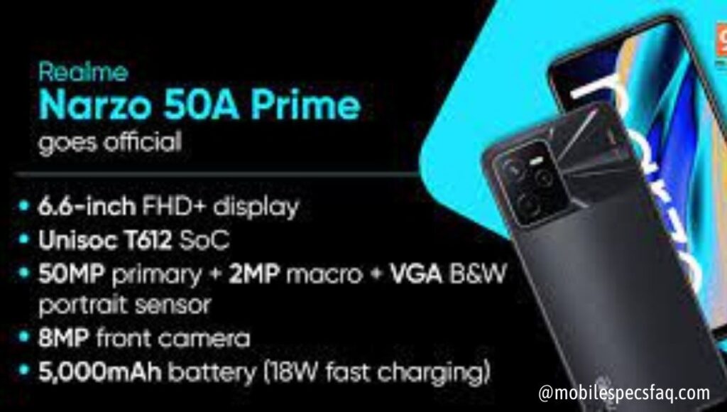 Realme 50A Prime Price and Specifications